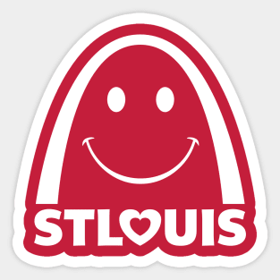 St. Louis (Saint Louis) Smiley Face Arch - white Sticker